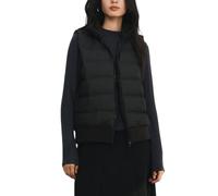 RWGSNB Ärmellose Weste Damen Leichte Steppweste für Damen Weiches Fleece Stehkragen Wattierte Weste Ärmellose Daunenjacke Gesteppte Westen Reißverschluss Winter Outdoor Mantel Taschen Schwarz Xs