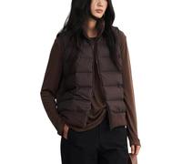 RWGSNB Ärmellose Weste Damen Leichte Steppweste für Damen Weiches Fleece Stehkragen Wattierte Weste Ärmellose Daunenjacke Gesteppte Westen Reißverschluss Winter Outdoor Mantel Taschen Braun Größe L