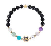 RWGSNB Bergkristall Armband Damen Personalisiertes Sternzeichen Armband für Frauen 6 Mm Naturstein Armreifen Stretch Seil Perlen Edelstein Armreifen Reiki Heilkristall Schmuck Einzigartige Geburtst