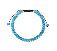 RWGSNB Steine Edelsteine Armband 6 Mm Naturstein Armband für Damen und Herren Zierliche Flache Perlen Edelstein Armreifen Verstellbar Handgefertigt Geflochtenes Seil Armreifen Reiki Heilkristall Sc