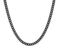 RWQIAN Kette Herren Panzerkette 6mm Schwarzkette 50cm Männer Edelstahl Schwarz Panzerkette Halskette Gliederkette Klassische Link Chain 20" Geschenk für Damen Männer