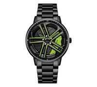 RWXCOW Herren Uhr Men Watch herrenuhr Uhren Watches for Mens orologio Uomo Man für herrenuhren Sale Armbanduhr herrenarmbanduhr（F-Stahlbandschwarz+grün）