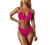 RXRXCOCO Sexy Brazilian Bikini Damen Set Triangel String Oberteil Bikini Set Tanga Bademode Drachen Frucht Size XL