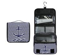 RXYY Hängend Kulturtasche Abstrakt Anker Chevron Marine Blau ausklappbar Bad Turnhalle Kulturbeutel Veranstalter tragbar kosmetisch Waschtasche für Frauen Mädchen