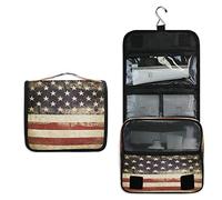 RXYY Hängend Kulturtasche Amerikanisch USA Flagge Star ausklappbar Bad Turnhalle Kulturbeutel Veranstalter tragbar kosmetisch Waschtasche für Frauen Mädchen