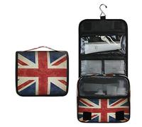 RXYY Hängend Kulturtasche Jahrgang England Britisch Vereinigtes Königreich Flagge ausklappbar Bad Turnhalle Kulturbeutel Veranstalter tragbar kosmetisch Waschtasche für Frauen Mädchen