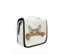 RXYY Hängend Kulturtasche Jahrgang Katze Muster ausklappbar Bad Turnhalle Kulturbeutel Veranstalter tragbar kosmetisch Waschtasche für Frauen Mädchen