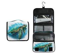 RXYY Hängend Kulturtasche Meer Sommer- Schildkröte Aquarell Malerei ausklappbar Bad Turnhalle Kulturbeutel Veranstalter tragbar kosmetisch Waschtasche für Frauen Mädchen