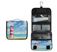 RXYY Hängend Kulturtasche Meer Strand Leuchtturm Vogel ausklappbar Bad Turnhalle Kulturbeutel Veranstalter tragbar kosmetisch Waschtasche für Frauen Mädchen