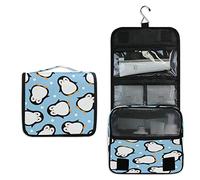 RXYY Hängend Kulturtasche Niedlich Pinguin Karikatur Polka Punkt ausklappbar Bad Turnhalle Kulturbeutel Veranstalter tragbar kosmetisch Waschtasche für Frauen Mädchen