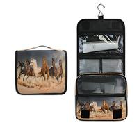RXYY Hängend Kulturtasche Tier Pferds Laufen Kunstmalerei ausklappbar Bad Turnhalle Kulturbeutel Veranstalter tragbar kosmetisch Waschtasche für Frauen Mädchen