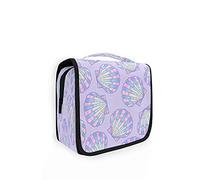 RXYY Hängende Reise Vektor Muster mit Muscheln Kulturtasche Faltbar Badezimmer Gym Organizer Tragbare Kosmetik Waschtasche für Frauen Mädchen
