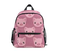 RXYY Kinder Rucksäcke Rosa Tier Schwein Gesicht Tagesrucksäcke Reise Kleinkind Vorschule Schule Tasche Beiläufig Rucksack mit Truhe Gurt zum Mädchen Jungs