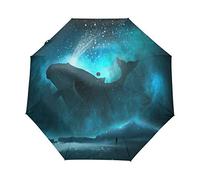 RXYY Ozean Tier Wal Falten Auto Öffnen Schließen Regenschirm für Frauen Männer Jungs Mädchen Winddicht Kompakt Reise Leicht Regen Regenschirm