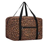 Ryanair Handgepäck 40x30x20, 40x20x25 Handgepäck Tasche für Flugzeug Reisetasche Klein Faltbare Sporttasche Weekender Koffer für Herren und Damen von WANDF(Brauner Leopard 20L)