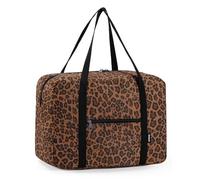 Ryanair Handgepäck 40x30x20 Handgepäck Tasche für Flugzeug Reisetasche Klein Faltbare Sporttasche Weekender Koffer für Herren und Damen von WANDF(Brauner Leopard 24L)