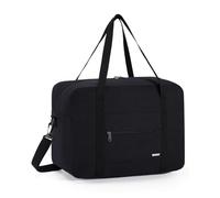 Ryanair Handgepäck 40x30x20 Handgepäck Tasche für Flugzeug Reisetasche Klein Faltbare Sporttasche Weekender Koffer für Herren und Damen von WANDF(Denim Schwarz 24L mit Schultergurt)