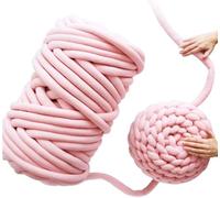 RZXBB Armstricken Wolle 500g, Wolle Zum Stricken,Riesenwolle Handgestricktes Wollgarn, Länge Ca 25M,DIY Klobiges Dicke Wolle Garn Decke Für Riese Klobig Sticken Werfen Sofa Decke Blanket (Rosa)
