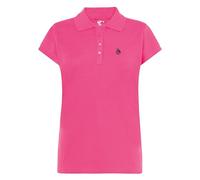 S&C - Poloshirt Damen Kurzarm Baumwolle, Piqué-Strickstoff, Custom Fit, Kragen mit 3 Knöpfen, Casual, Tailliert, Siehe Größentabelle, Azalee, XL
