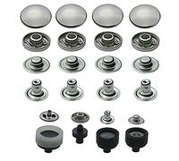 S-Feder Druckknöpfe 15 mm + passendes ISTA TOOLS Werkzeug kompatibel mit Prym Vario-Zange, Snaps Buttons Metallknöpfe rostfreie Knöpfe S-Federverschluss (20 Stück)