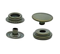 S-Feder, Ring-Feder Druckknöpfe 10mm, 12,5mm, 15mm, stahl, Spindelpresse, Nieten (50, 15mm, antik, Ring-Feder)