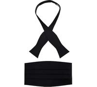 S.H. Churchill & Co. Set mit Fliege und Kummerbund aus 100 % Seide, formelles Set, Schwarz, Einheitsgröße für Erwachsene Männer bei formellen Anlässen