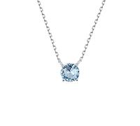 S.Leaf Geburtsstein-Halskette für Frauen, Diamant-Halsketten, CZ-Halskettenanhänger, Zirkonia, Halskette, Sterlingsilber, Solitär-Anhänger für Frauen, Klein, Sterling Silber, Zirkonia