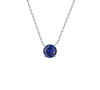 S.Leaf Geburtsstein-Halskette für Frauen, Diamant-Halsketten, CZ-Halskettenanhänger, Zirkonia, Halskette, Sterlingsilber, Solitär-Anhänger für Frauen