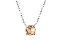 S.Leaf Geburtsstein-Halskette für Frauen, Diamant-Halsketten, CZ-Halskettenanhänger, Zirkonia, Halskette, Sterlingsilber, Solitär-Anhänger für Frauen