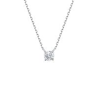 S.Leaf Geburtsstein Halskette für Frauen Zirkonia Halskette Sterling Silber Solitär Anhänger Geburtstagsgeschenke für Frauen Mädchen Metall Zirkonia