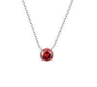 S.Leaf Halskette mit Geburtsstein aus Sterlingsilber für Damen, Zirkonia-Halskette, Solitär-Anhänger, Halskette, Geburtstagsgeschenke für Frauen, 2 Karat, Metall, Zirkonia