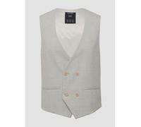 s.O PURE: Doppelreihige Weste aus kariertem Stretch-Gewebe 50 grau 2160040.11N1.50