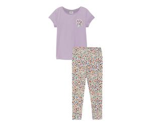 s.Oliver 2-tlg. Set T-Shirt und Leggings Blumen 92 flieder/bunt
