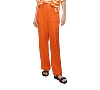 s.Oliver RED LABEL Wide Leg Leinenhose mit fixierten Bügelfalten in Orange, Größe 38