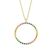 s.Oliver 2027870 Damen Collier Gold bunt Zirkonia 77 cm