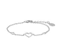 Armband S.OLIVER JUNIOR "Herz, 2034164" Armbänder Gr. Silber 925 (Sterlingsilber), bunt (silberfarben, weiß, weiß) Mädchen Mädchenschmuck mit Zirkonia (synth.) (18947909-0)