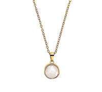 s.Oliver 2034176 Damen Collier Sterling-Silber 925 Gold weiß Mondstein 45 cm
