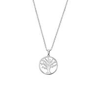 s.Oliver Kette mit Anhänger Damen, Silber, Lebensbaum, 20 mm, 0,7 mm, Silber 925, rhodiniert 2034186