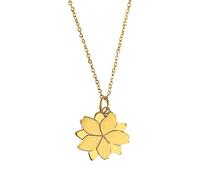 s.Oliver 2034187 Damen Collier Blüte Sterling-Silber 925 Gold 45 cm