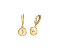 s.Oliver 2034297 Damen Creolen Nordstern Sterling-Silber 925 Gold Weiß