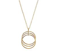 s.Oliver Kette mit Anhänger 925 Sterling Silber Damen Halsschmuck, 42+3 cm, Gold, Münze, Kommt in Schmuck Geschenk Box, 2034350