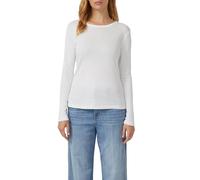 Langarmshirt S.OLIVER, Damen, Gr. 44, 2x weiß, Single Jersey, Obermaterial: 100% Baumwolle, unifarben, tailliert hüftbedeckend, Rundhals, Shirts Langarmshirt, mit Rundhalsausschnitt, 2er Pack (2372320