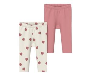 s.Oliver 2er-Pack Leggings Herzen 74 natur/rot/rosa