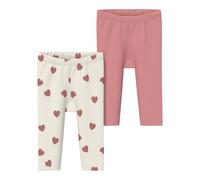s.Oliver 2er-Pack Leggings Herzen 80 natur/rot/rosa