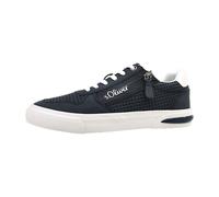 s.Oliver Herren Sneaker flach zum Schnüren mit Reißverschluss, Blau (Navy), 44 EU