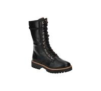 s.Oliver Damen Schnürstiefel ohne Absatz aus Kunstleder Gefüttert Vegan Schwarz (Black Nappa), 37