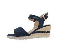 s.Oliver Damen Sandalen mit Keilabsatz Sommer, Blau (Navy), 41