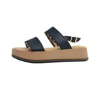 Ledersandalen mit Kontrast-Detail und Plateausohle 39 schwarz 6010231.090.39
