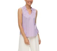 s.Oliver Ärmellose Popeline-Bluse mit Raffung und geschlitztem Saum