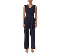 s.Oliver BLACK LABEL Regular Fit Jumpsuit mit Taillengürtel zum Binden in Marine, Größe 36